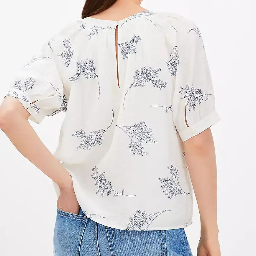 Custom Leafed Smocked Yoke Bubble Sleeve Blouse (2).png