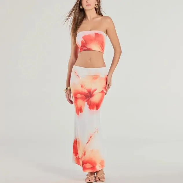 Custom women Floral Sensation High Rise Maxi Skirt.jpg