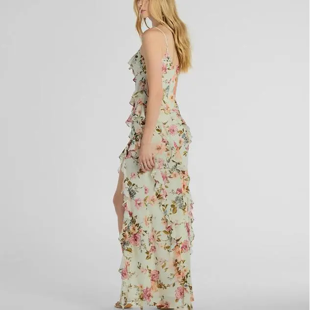 V-Neck Ruffled Mermaid Floral Dress.jpg