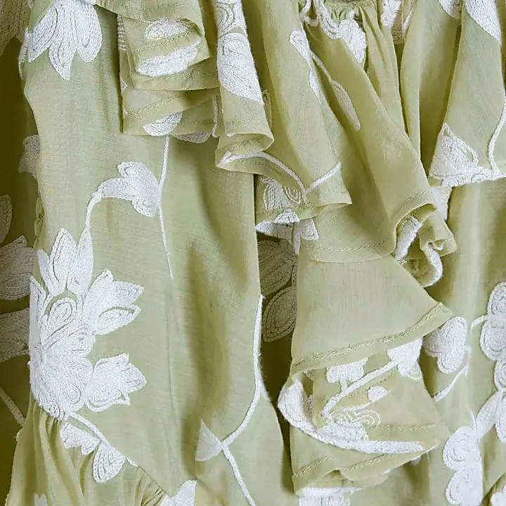 Custom Long Sleeved Bardot Ruffled Blouse