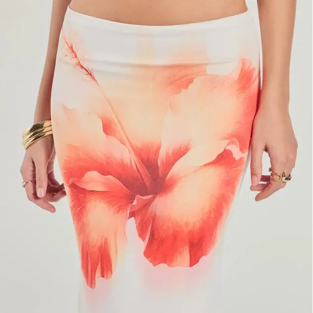 Custom women Floral Sensation High Rise Maxi Skirt.jpg