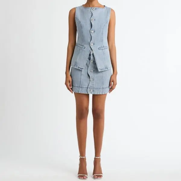 Clothing factory custom women DENIM MINI SKIRT.jpg