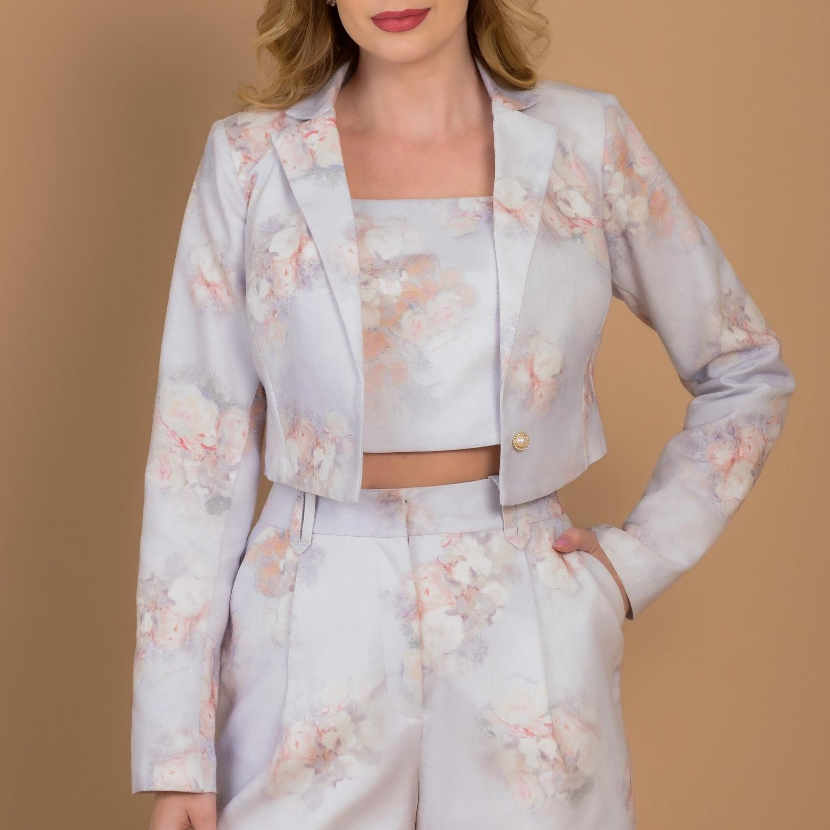 Custom Floral Cropped coat