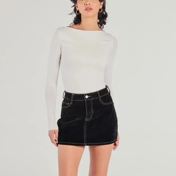 Women Clothing Long Sleeve T-shirt Plain Solid Color Slim Fit Women's Fitness T-shirt