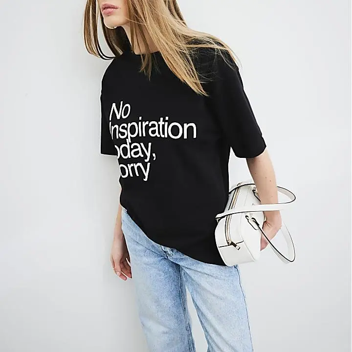 Custom Black No Inspiration Today T-Shirt