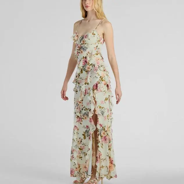 V-Neck Ruffled Mermaid Floral Formal Dress.jpg