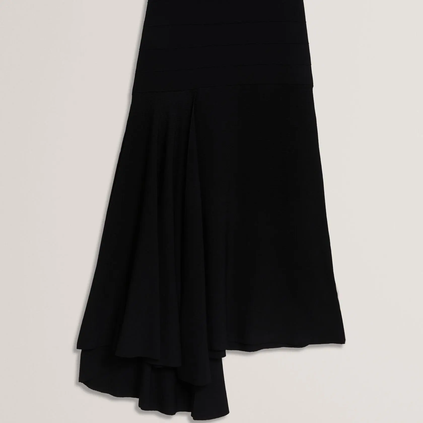 Asymmetric Waterfall Hem Knitted Midi Skirt (6).jpg