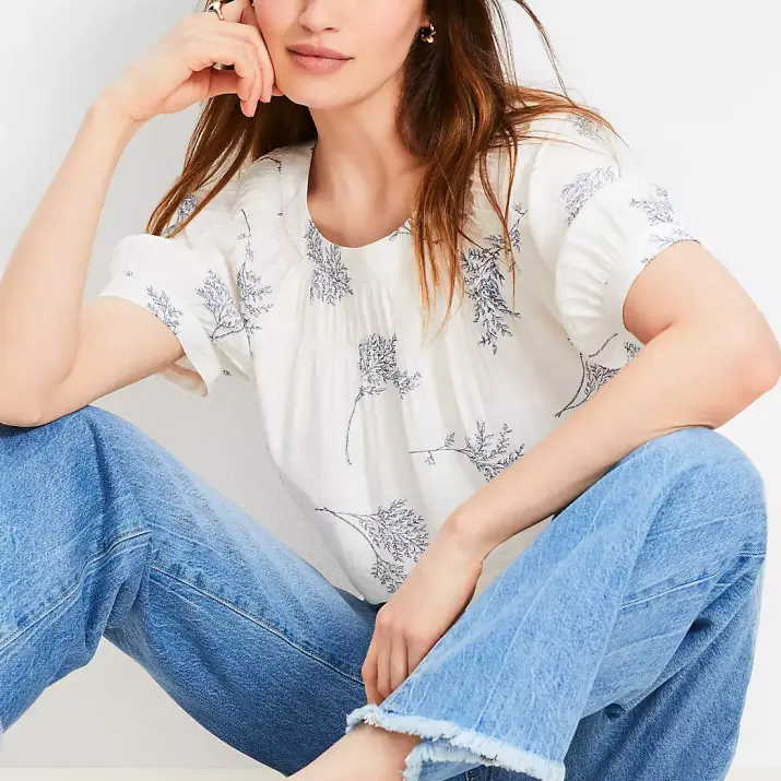 Custom Leafed Smocked Yoke Bubble Sleeve Blouse (3).png