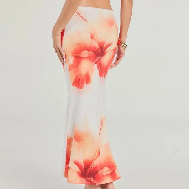 Custom women Floral Sensation High Rise Maxi Skirt.jpg