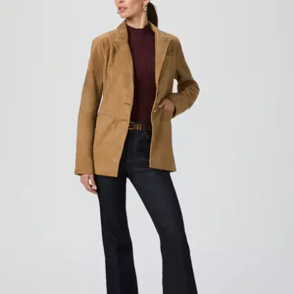 Tan Suede Blazer - style Jacket