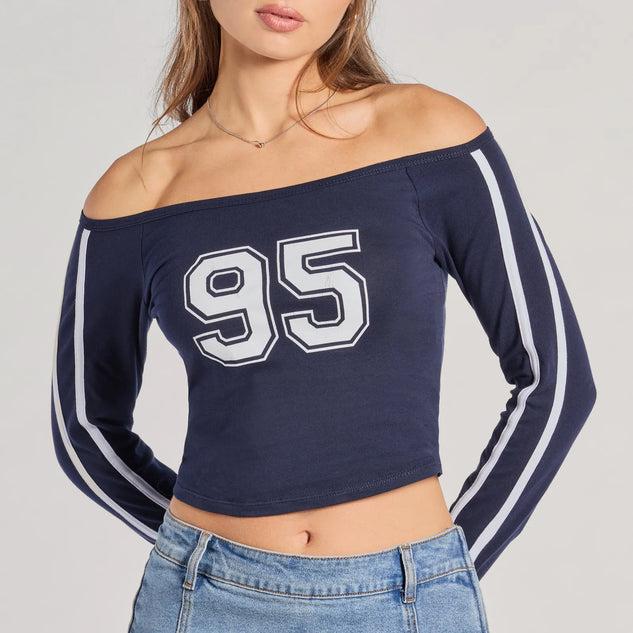 Off-The-Shoulder Striped Crop Top women t shirts.jpg