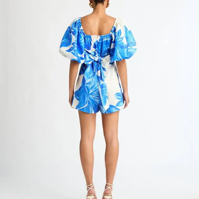 Factory New Style ballon sleeves Jumpsuits Causal Elegant Women's Printed Bodysuits .jpg
